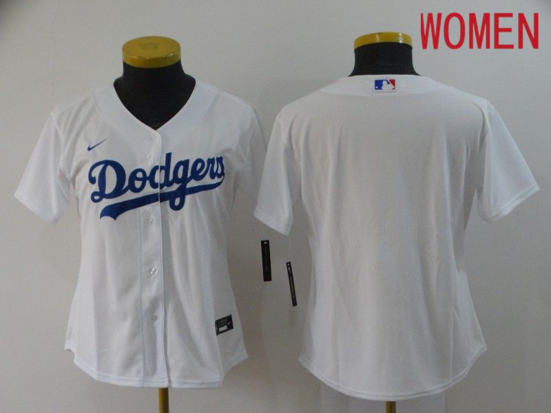 Women Los Angeles Dodgers Blank White Nike Game MLB Jerseys->los angeles dodgers->MLB Jersey